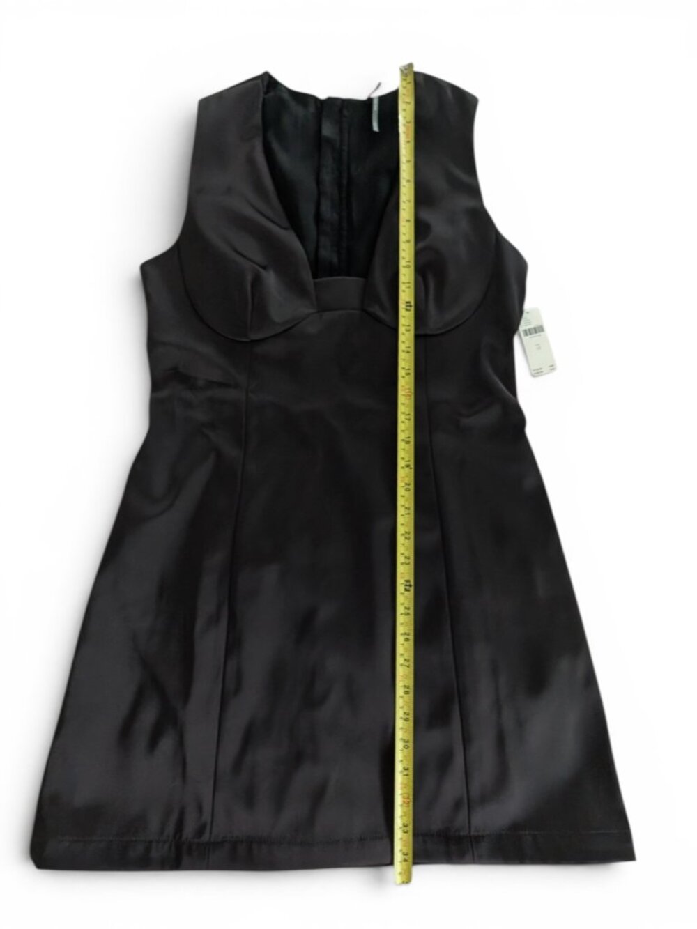 Anthropologie Satin Bodycon Mini Dress Size 12 Deep Brown NWT - Picture 10 of 10